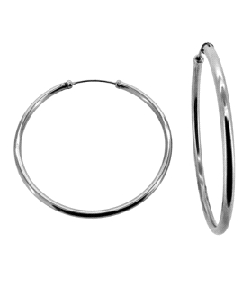 PENDIENTE AROS ORO BLANCO 1ª LEY 2 X 55