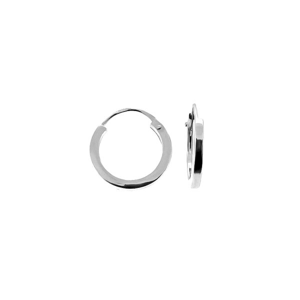 PENDIENTES CRIOLLA TABLA UNISEX ORO BLANCO 18 KTES 1.40 X 16 MM. EXTERIOR