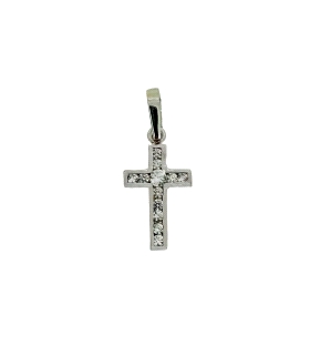 CRUZ CIRCONITAS ORO BLANCO 1ª LEY 15.5X8