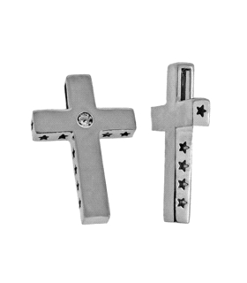 CRUZ BRILLANTE ORO BLANCO 1ªLEY 14,5X9,5