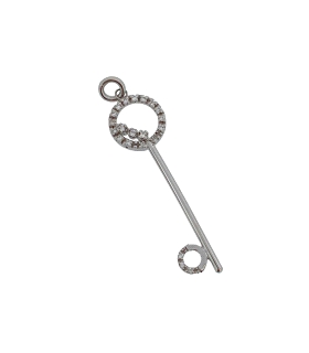 COLGANTE LLAVE ORO BLANCO 1ª LEY 46X13MM