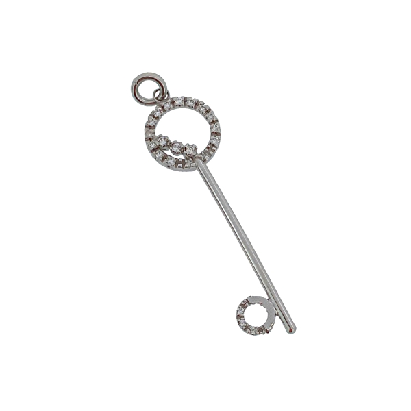 COLGANTE LLAVE ORO BLANCO 1ª LEY 46X13MM