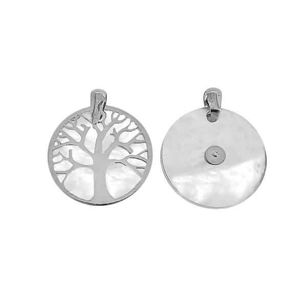 COLGANTE ARBOL VIDA ORO BLANCO 1ª LEY 20