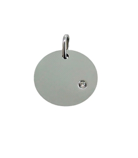COLGANTE DIAMANTE ORO BLANCO 1ª LEY 0,01