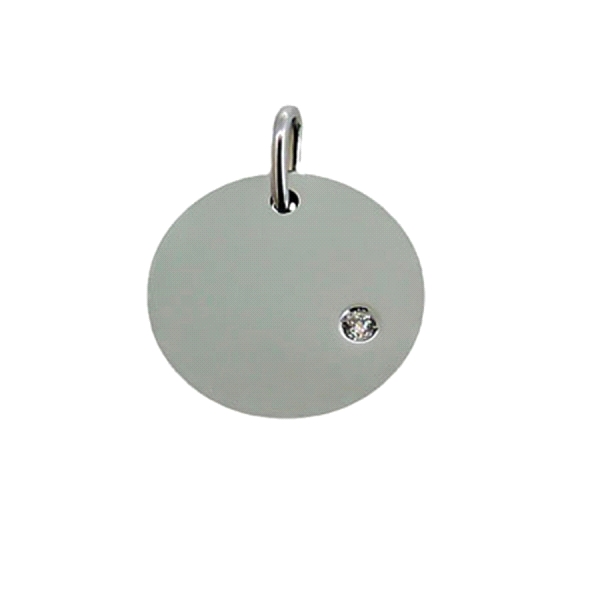 COLGANTE DIAMANTE ORO BLANCO 1ª LEY 0,01