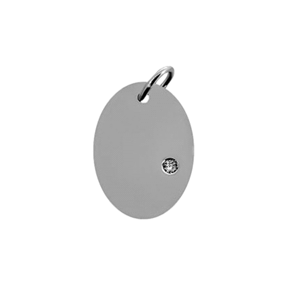 COLGANTE DIAMANTE ORO BLANCO 1ª LEY 0,01