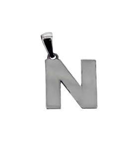 LETRA N COLGANTE ORO BLANCO 1ª LEY