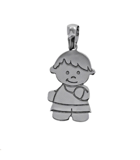 COLGANTE NIÑO ORO BLANCO 1ª LEY 16.5X9
