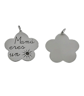 COLGANTE MADRE ORO BLANCO 1ª LEY FLOR 20