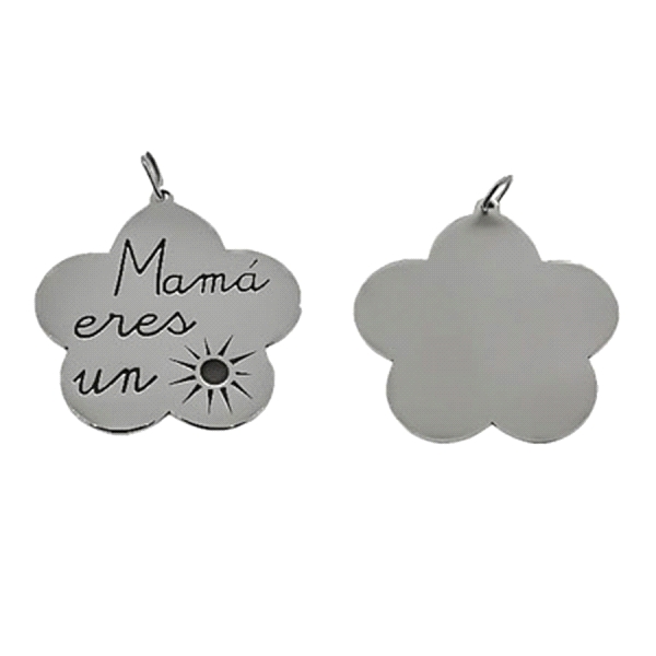 COLGANTE MADRE ORO BLANCO 1ª LEY FLOR 20