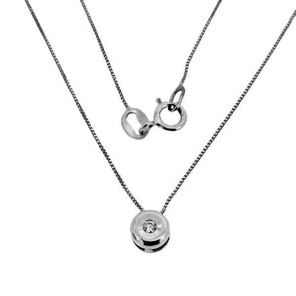 COLLAR BRILLANTE ORO B. 18 KTES. 0.02CT.