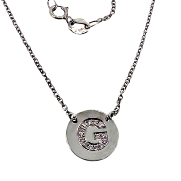 GARGANTILLA LETRA G ORO BLANCO 1ª LEY