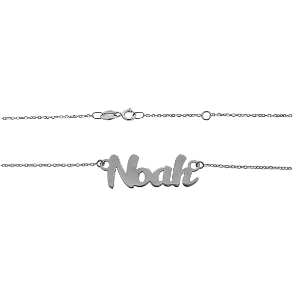 COLLAR LETRERO NOAH  ORO BLANCO 18 KTES.