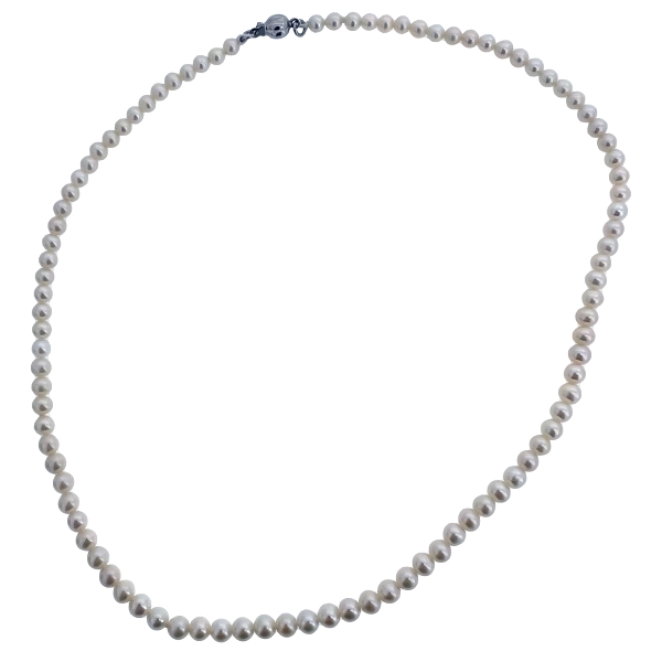 COLLAR PERLAS ORO BLANCO 18 KTES. 40 CM