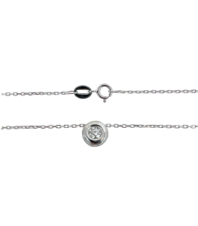 COLLAR BRILLANTE ORO BLANCO 18 KTES. 0.1