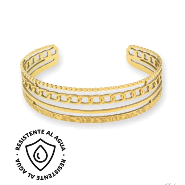PULSERA ACERO INOXIDABLE CHAPADO 17 MM.