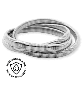PULSERA TRIPLE ACERO INOXIDABLE RODIADO