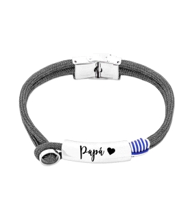 PULSERA DIA DEL PADRE ACERO 21 CM.CORDON