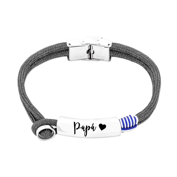PULSERA DIA DEL PADRE ACERO 21 CM.CORDON