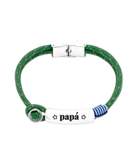 PULSERA DIA DEL PADRE ACERO 21 CM.CORDON