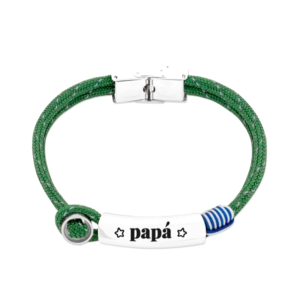 PULSERA DIA DEL PADRE ACERO 21 CM.CORDON