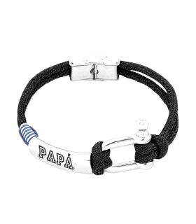 PULSERA DIA DEL PADRE ACERO 21 CM.CORDON