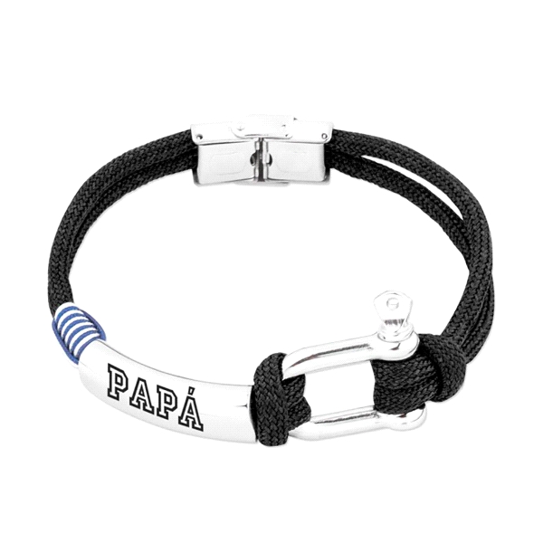 PULSERA DIA DEL PADRE ACERO 21 CM.CORDON