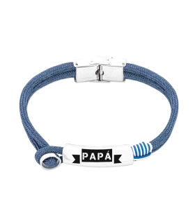 PULSERA DIA DEL PADRE ACERO 21 CM.CORDON