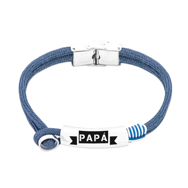 PULSERA DIA DEL PADRE ACERO 21 CM.CORDON