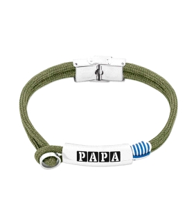PULSERA DIA DEL PADRE ACERO 21 CM.CORDON