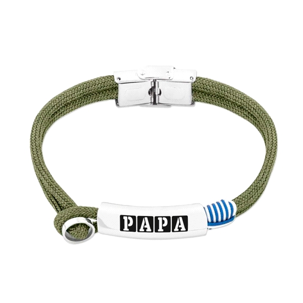 PULSERA DIA DEL PADRE ACERO 21 CM.CORDON