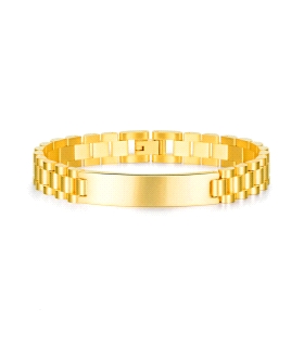 PULSERA ACERO CHAPADO CABALLERO