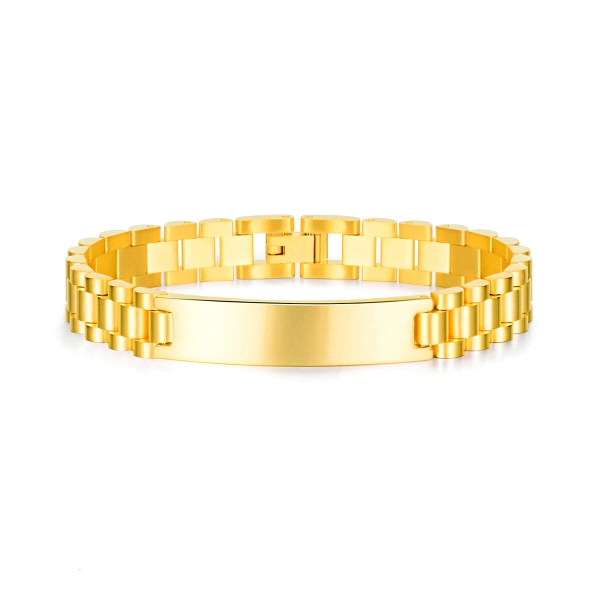 PULSERA ACERO CHAPADO CABALLERO