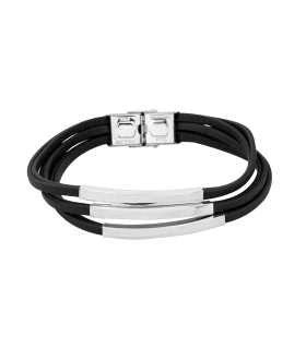 PULSERA ACERO HOMBRE NEGRA 21 CM