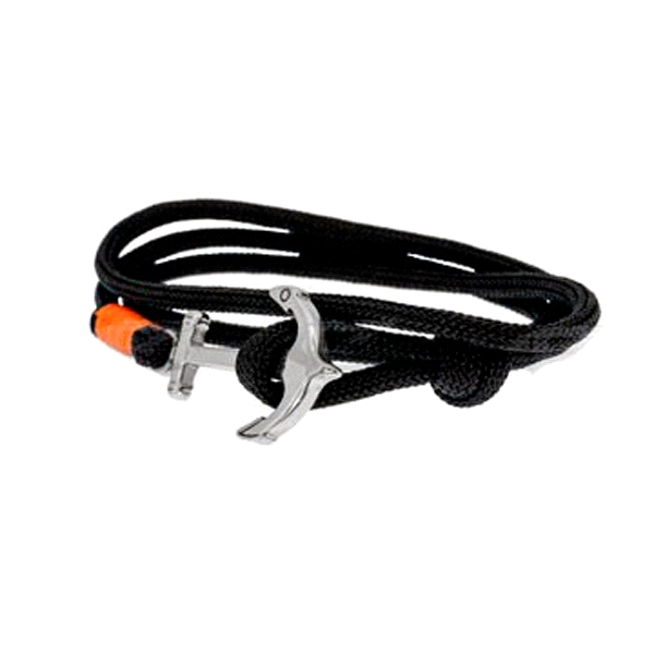 PULSERA ANCLA TEJIDO SINTETICO ACERO