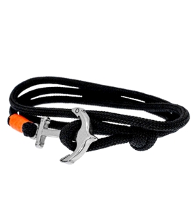 PULSERA ANCLA TEJIDO SINTETICO ACERO
