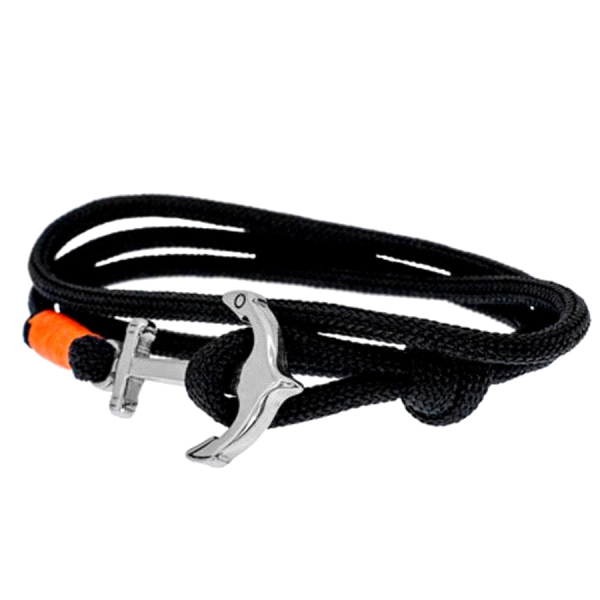 PULSERA ANCLA TEJIDO SINTETICO ACERO