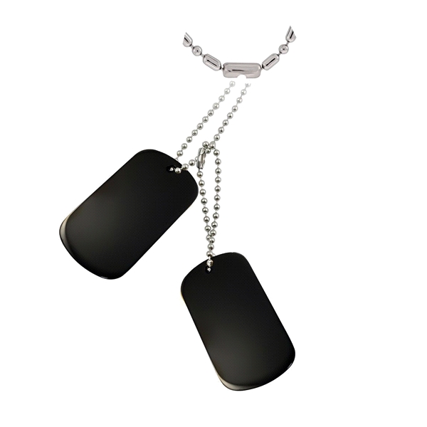 COLLAR 2 PLACAS MILITARES ACERO 60 CM.