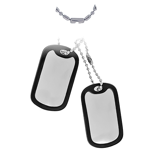 COLLAR 2 PLACAS MILITARES ACERO 60 CM.
