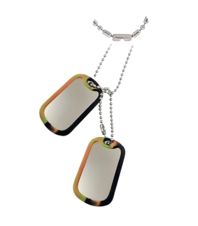 COLLAR PLACAS MILITAR ACERO LARGO 60 CM.