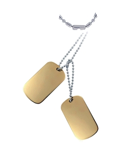 COLLAR 2 PLACAS MILITARES ACERO 60 CM.