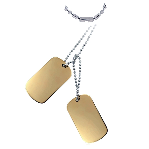 COLLAR 2 PLACAS MILITARES ACERO 60 CM.