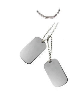 COLLAR PLACAS MILITARES ACERO 60 CM.