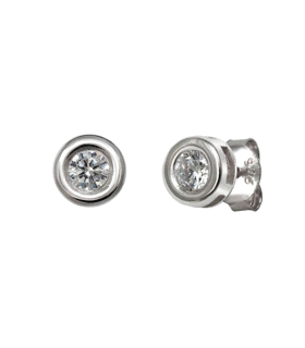 PENDIENTE CHATON UNISEX PLATA 1ª LEY 3                                                              