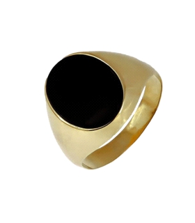 SELLO CABALLERO ORO 18 KTES. ONIX 14 X 1                                                            
