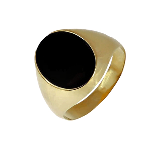 SELLO CABALLERO ORO 18 KTES. ONIX 14 X 1                                                            