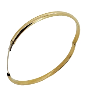 PULSERA RIGIDA MEDIA CAÑA BRILLO ORO 18 KTES. 4 X 50 X 55 MM.