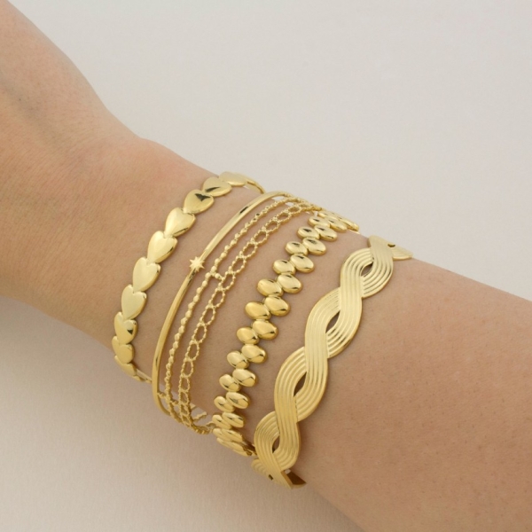 PULSERA ACERO INOXIDABLE CHAPADO 16 MM.