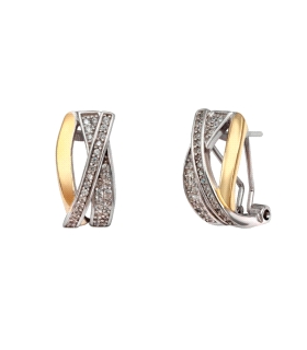 PENDIENTES OMEGA BICOLOR PLATA 1ª LEY 16                                                            