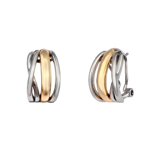 PENDIENTES OMEGA BICOLOR PLATA 1ª LEY 15                                                            